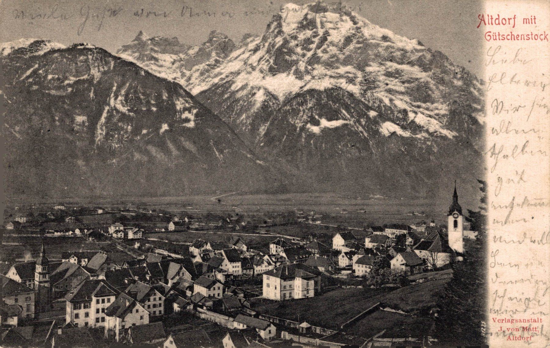 Ansichtskarten: Altdorf mit Gütschenstock – Gebraucht aus Bronschhofen von Astore