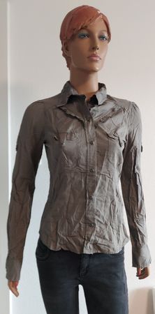 Graue Bluse, Gr. 38 von H&M