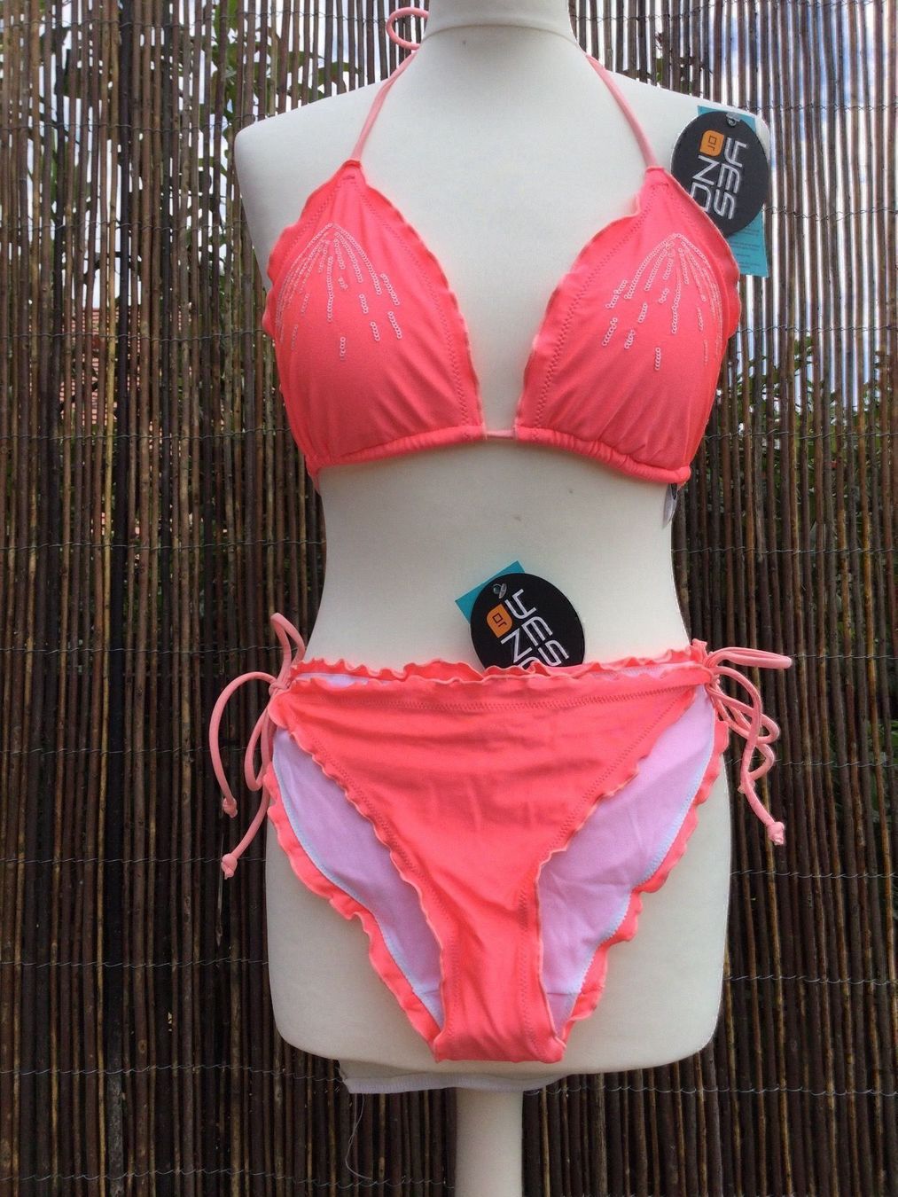 Costumi da bagno & Bikini: Maillot de bain/Bikini saumoné & perles, taille 42, NEUF – Nuovo e nell'imballaggio originale da Agiez venduto da chouchanelle