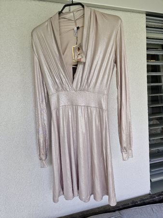 Forplay Born in Hollywood Kleid, Champagner Metallic, Gr. M