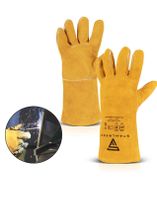 STAHLWERK Schweißer Handschuhe Lederhandschuhe MIG MAG CUT P