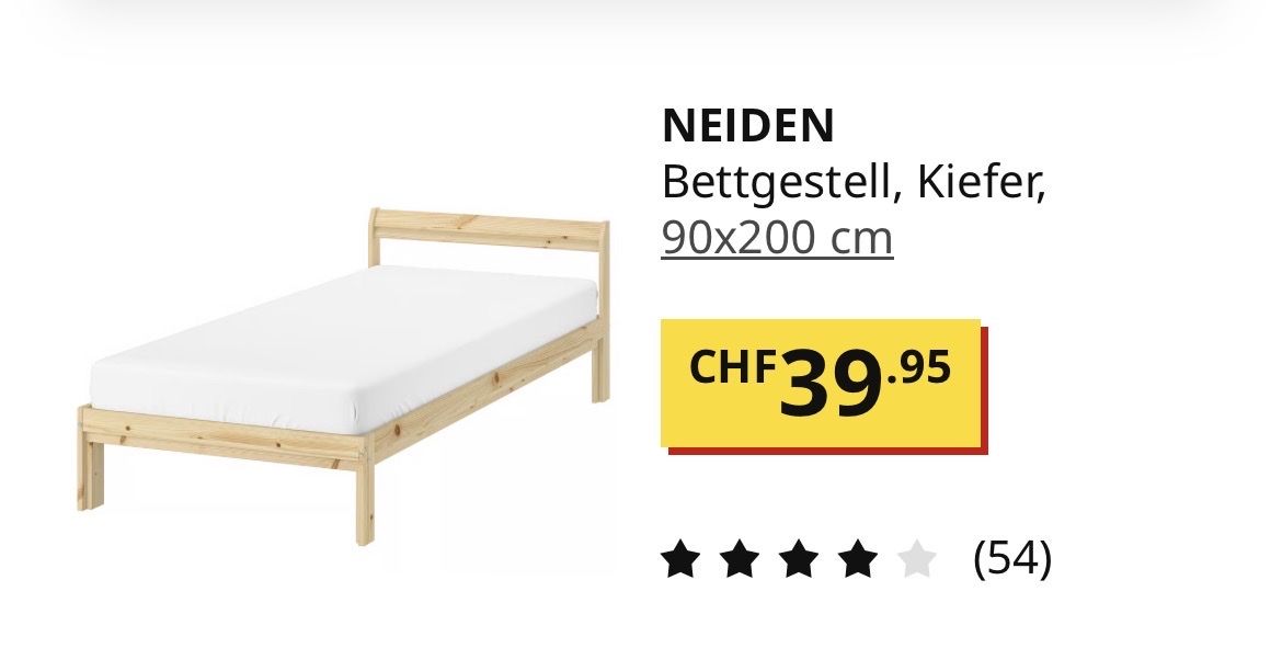 Ikea Letti: Bett mit Lattenrost und Matratze – Usato da Zürich venduto da ren_wz2b 2