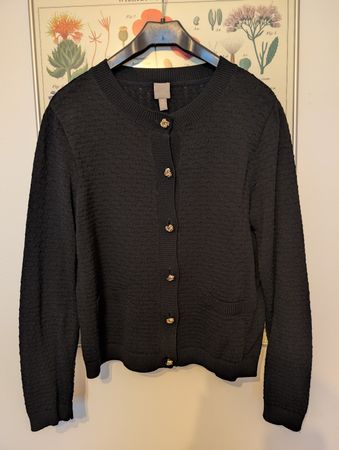 H&M Strickjacke / Cardigan – Schwarz, Grösse M