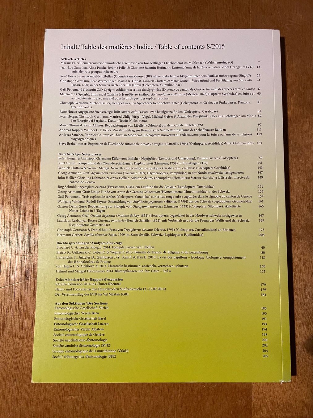 Riviste & Magazine: Entomo Helvetica 8/2015 – Usato da Zürich venduto da WWehrle 1