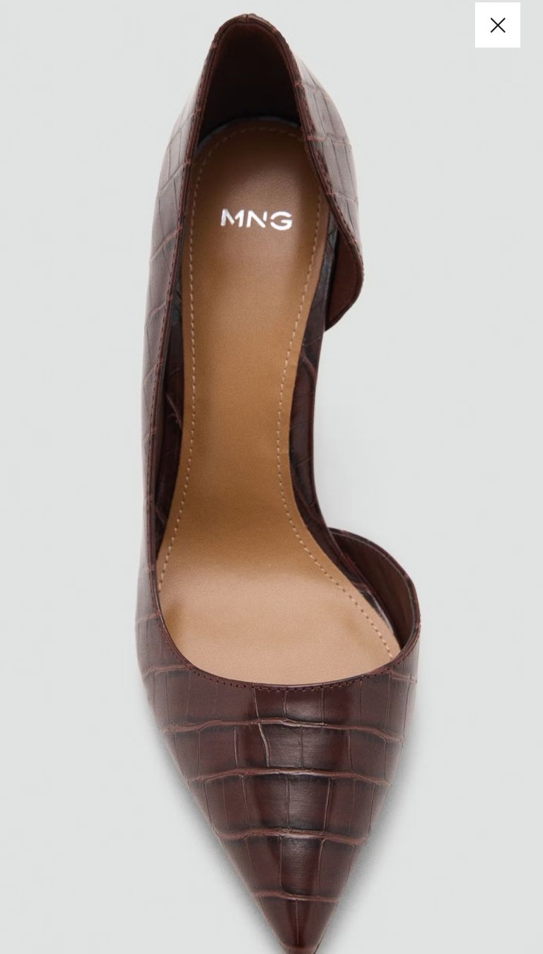 Mango Damenschuhe: Asymmetrischer Schuh mit Krokodil-Effektabsatz – Gebraucht aus Kriens von noe_5hkf 1