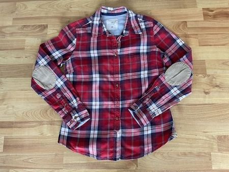 Langarm Hemd, rot karriert, Marke H&M LOGG, Grösse 38
