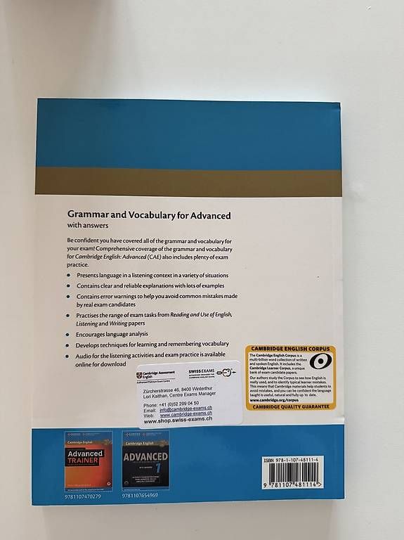 Libri: Grammar and Vocabulary for Advanced – Usato da Oberglatt ZH venduto da dar_9vlg 1