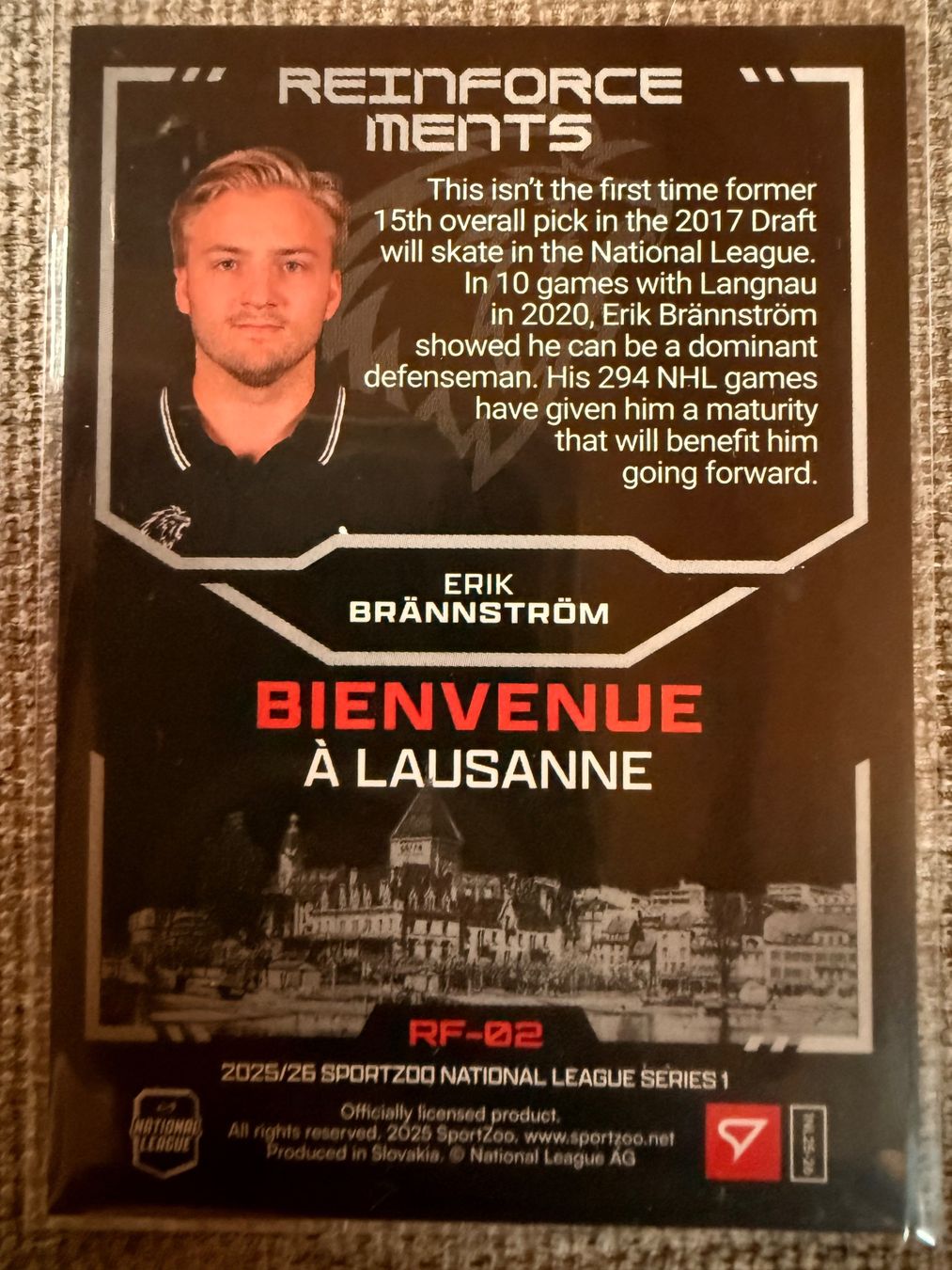 Sportzoo Carte collezionabili: Erik Brännström - LHC - Reinforcements - RF02 – Nuovo (secondo la descrizione) da Cheyres venduto da KeK04 1