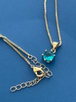 Luxus Elegante Zirkonia Kette Farbe :Silber/turkis