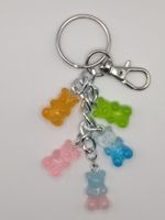 Gummibärchen-Schlüsselanhänger 5 Charm Rosa Blau Grün Orange