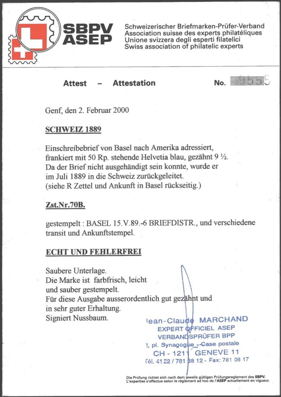 Tutti i francobolli: 1889 - Stehende Helvetia - R Brief - EF – Usato da Schindellegi venduto da leecollect 2
