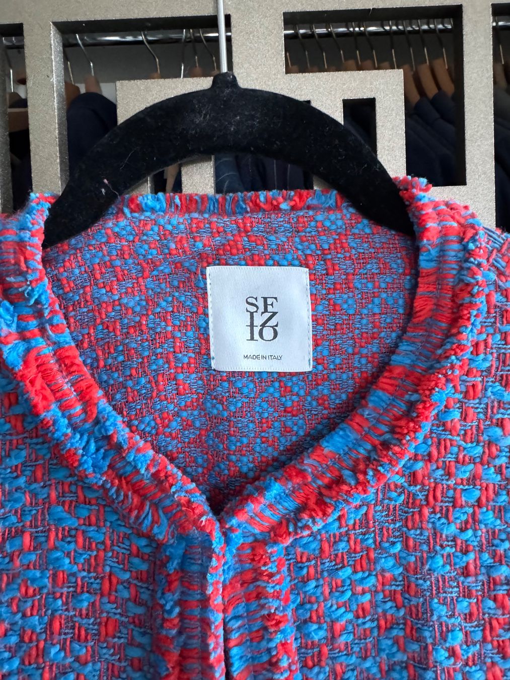 Giacche: Rotblaue Strickjacke/Strickblazer – Usato da Kilchberg ZH venduto da dongxi 1