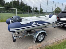 Schlauchboot mit Aluboden mit Motor und Anhänger