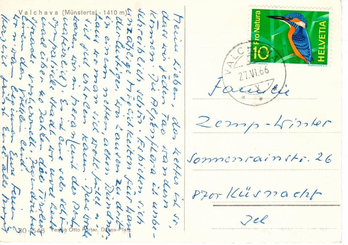 Cartoline postali: Valchava im Münstertal – Usato da Wolhusen venduto da Curver9 1