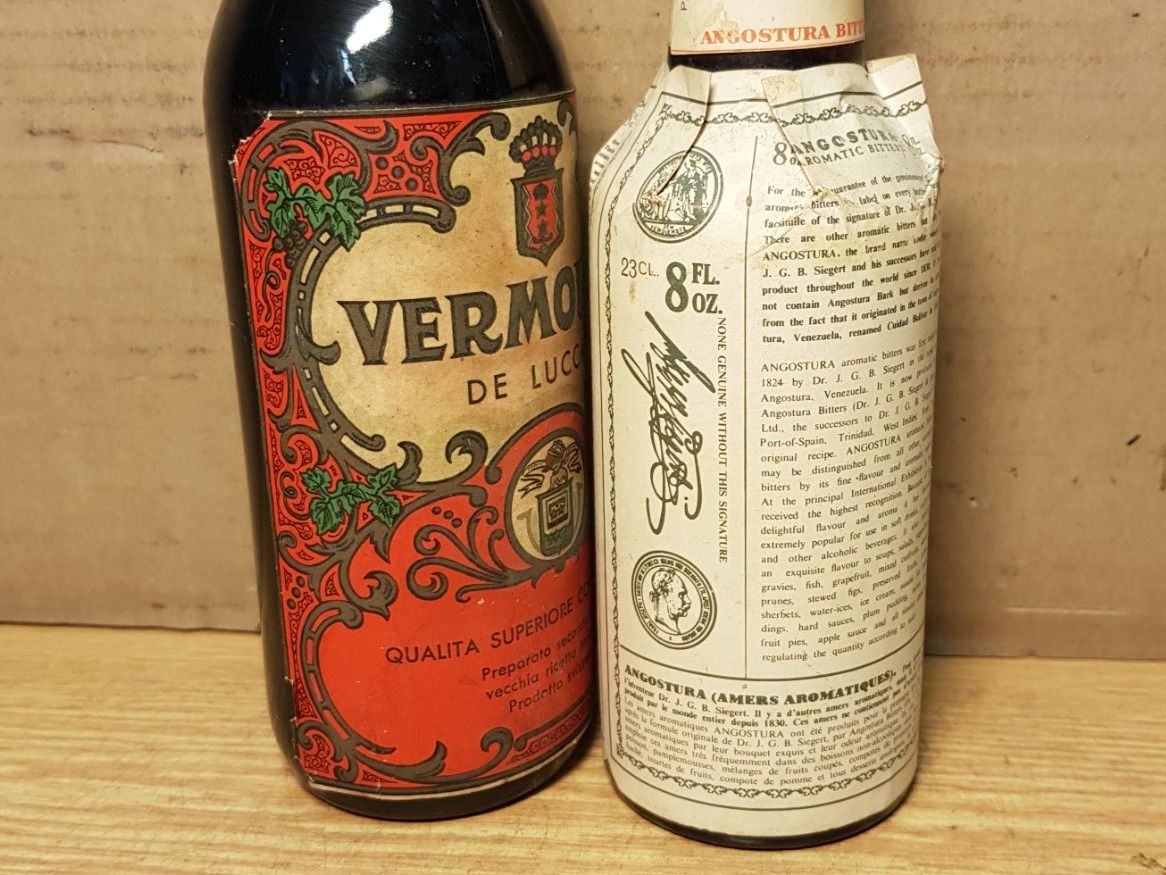 Spirituosen: 2 uralte seltene Fl. Apéro / Liqueur, ca. 50/60's. – Neu (gemäss Beschreibung) aus Schöftland von Topdeal4 4