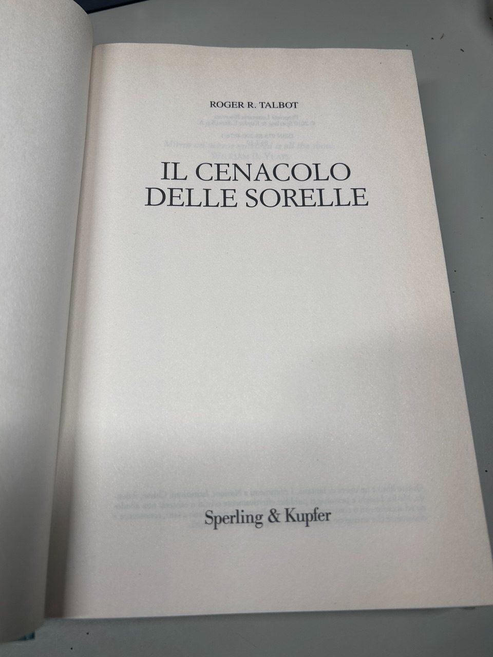 Bücher: Libro - Il cenacolo delle sorelle - Roger R. Talbot – Gebraucht aus Giubiasco von LorisVale 3