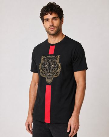 Closure T-shirt - schwarz/rot/Tiger - S