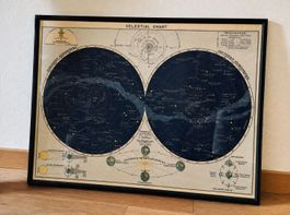 Celestial Chart Himmel Sternenkarte gerahmt(71x51cm)