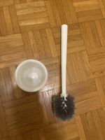 WC-Bürste mit Halter (Weiss / Grau) – Neu & Unbenutzt