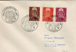 Luxemburg, FDC Europa-Marken 1957, Nr. 572-574, Kat. 75.--