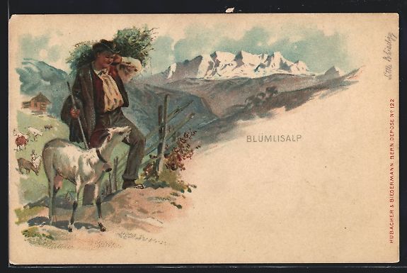 Cartoline postali: AK Ziegenhirt auf der Blümlialp – Usato da Berlin venduto da bartko-reher