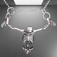 ☠️ Cooler Skelett-Anhänger mit Kette in Silber ☠️⚡