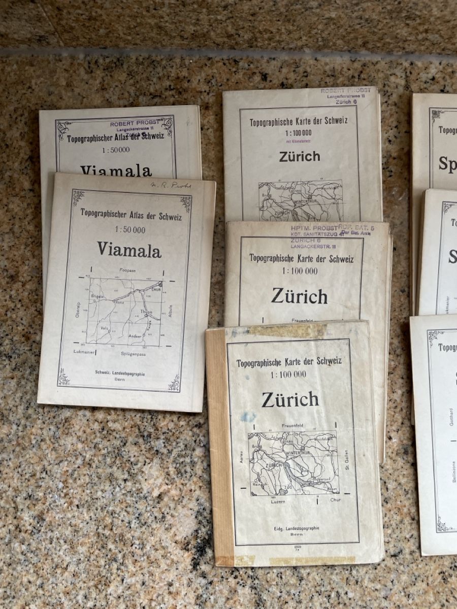 Cartine & Atlanti: Set von 24 alten CH-Landkarten – Usato da Zürich venduto da Galfran