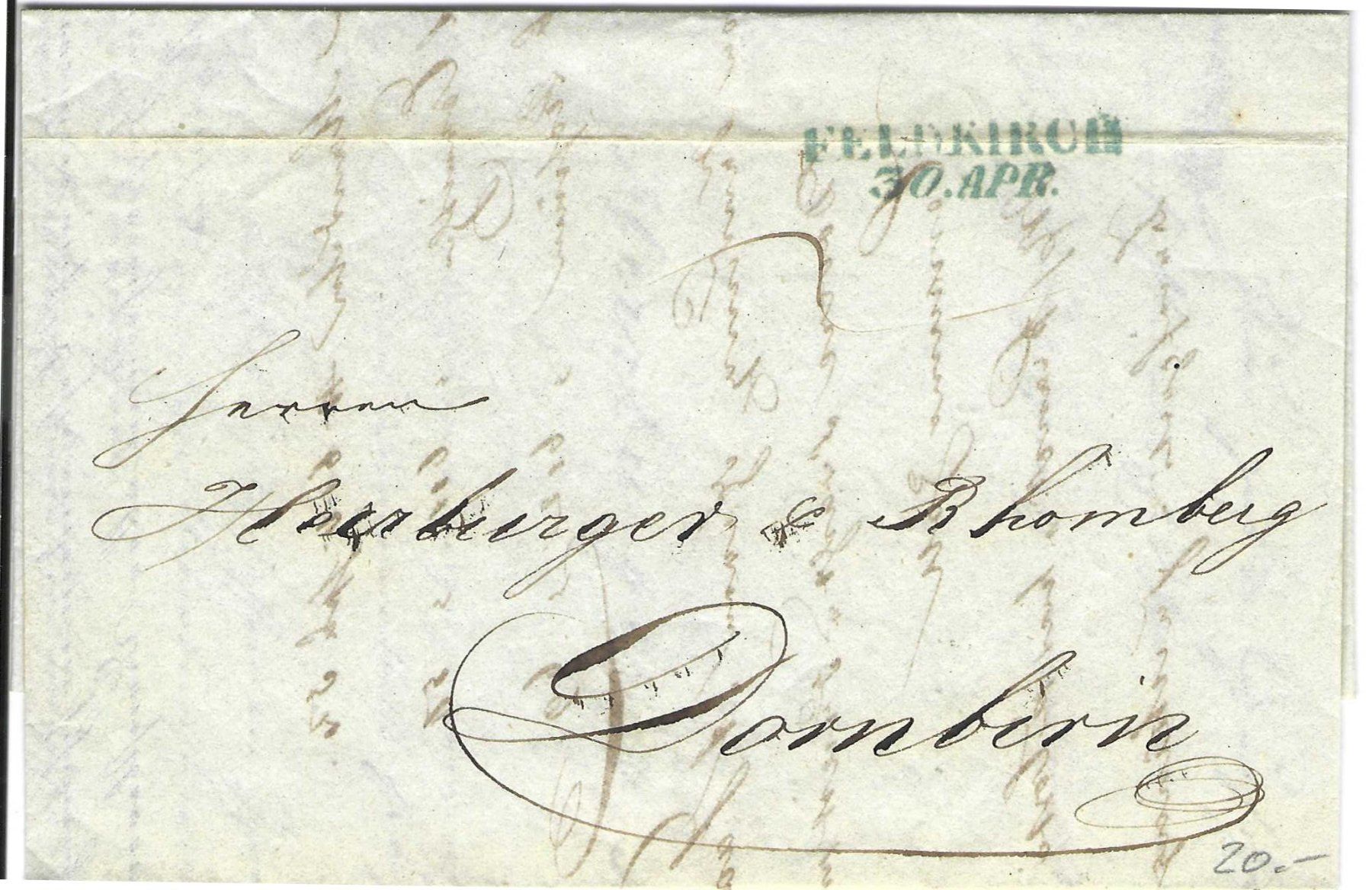 Tutti i francobolli: Faltbrief Feldkirch - Dornbirn1842 – Usato da Wildhaus venduto da Brunphil
