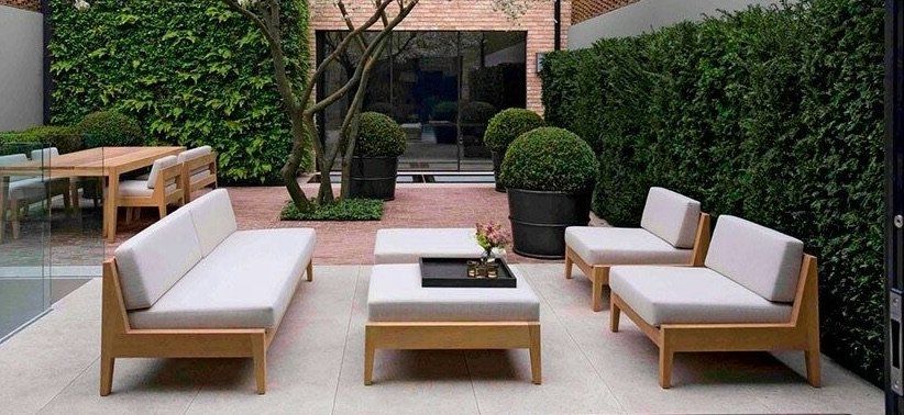 Tischset: Gartengarnitur 1 Sofa 2 Sessel 1 Ottoman Teakholz Sitzmöbel – Neu und originalverpackt aus Daisendorf von Wohn-Kult