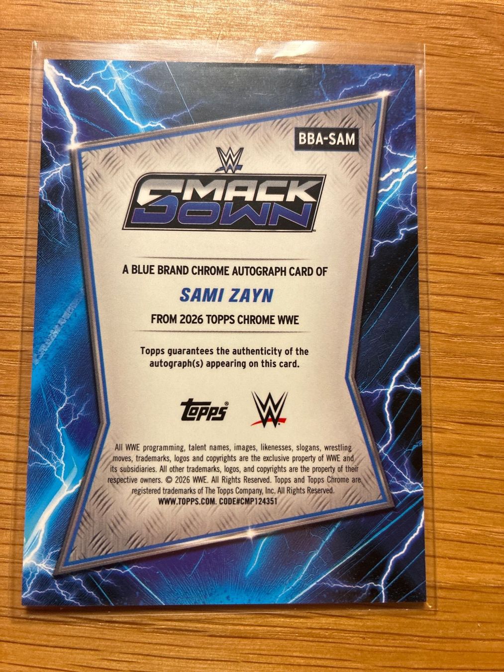 Topps Carte collezionabili: Topps Chrome WWE Sami Zayne On-Card Autogramm – Usato da Wangenried venduto da Garagara 1