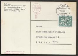 Ballon Schweiz 1956 Zürich Adliswil Katalog 25.-