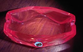 Vintage Aschenbecher / Schale – Bernsteinkristall,Moser Stil