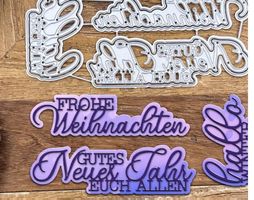 Neues Stanzschablonen-Set Worte 3-D Winter, Weihnachten