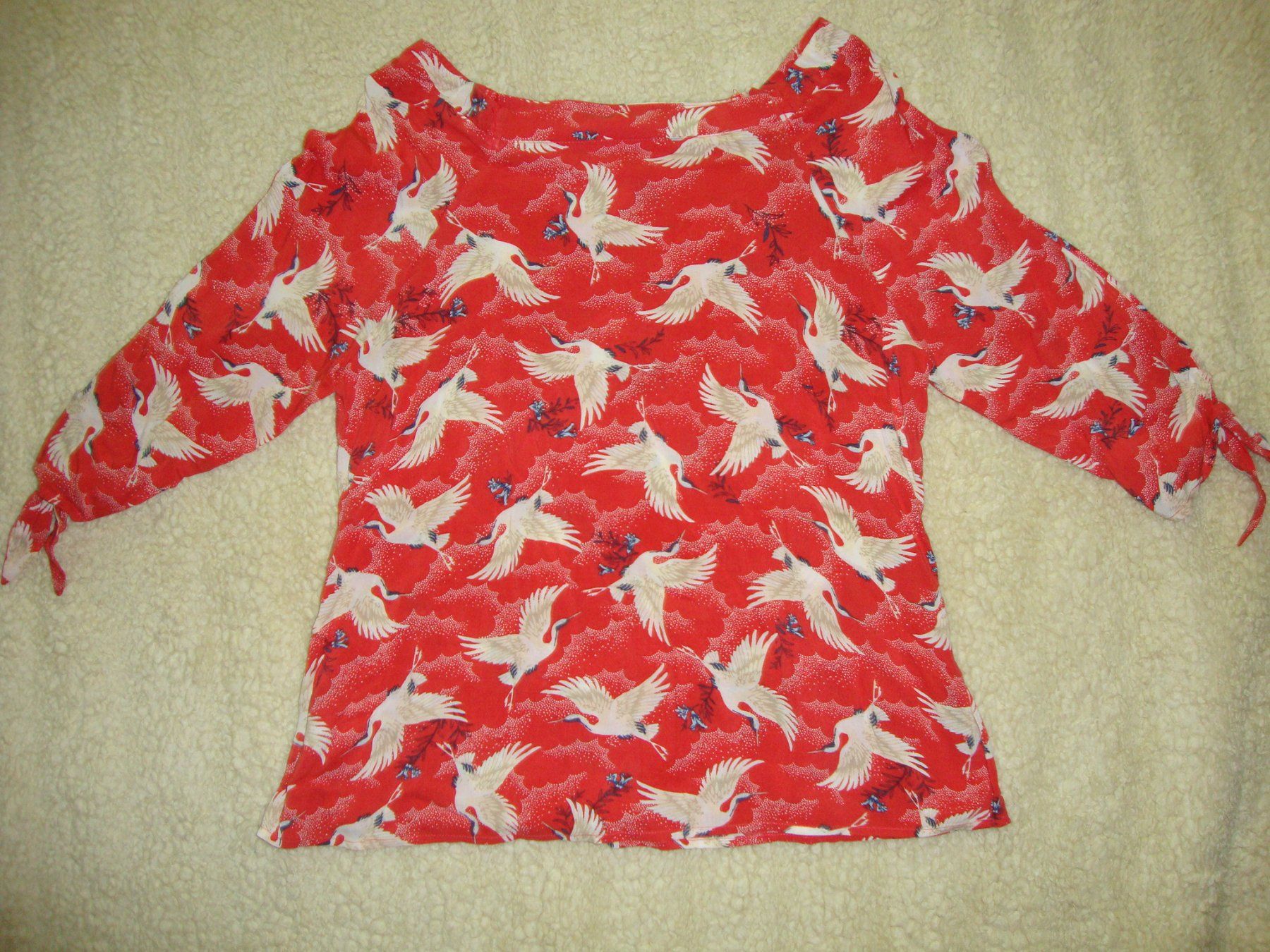 C&A Camicette: Kranich Bluse rot Gr. 38 – Usato da Laufen venduto da ereli