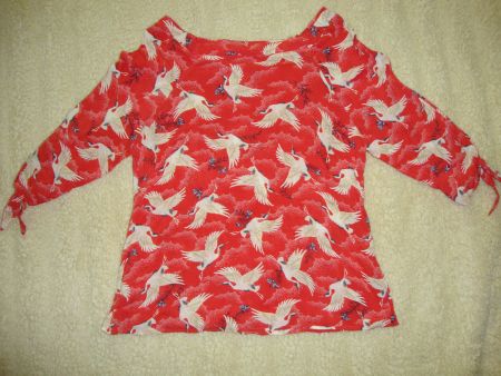 Kranich Bluse rot Gr. 38