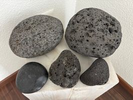 Lavasteine von den Azoren, 5er Set (grösster 20cm), 8,688kg