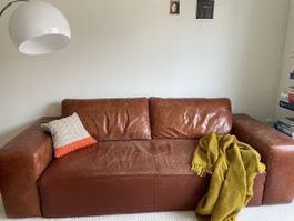 Braunes Ledersofa