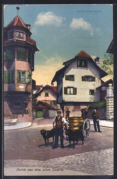 Cartoline postali: Luzern, Milchmann mit Hundegespann in ei – Usato da Berlin venduto da bartko-reher