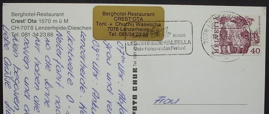 Cartes postales: LENZERHEIDE Flugaufnahme Crest' Ota, Auto – D'occasion à Jona par philajona 1