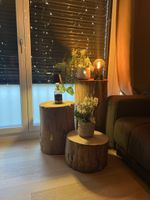3er Set Baumstamm Deko Beistelltisch Holz Unikat Natur