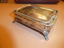 Versilberte Butterdose mit Deckel - Vintage Design!