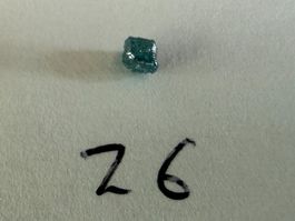 Schöner blauer Rohdiamant, ca. 4 mm