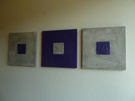 Bilder 3er Set "Simple" (Mischtechnik) je 30x30 cm