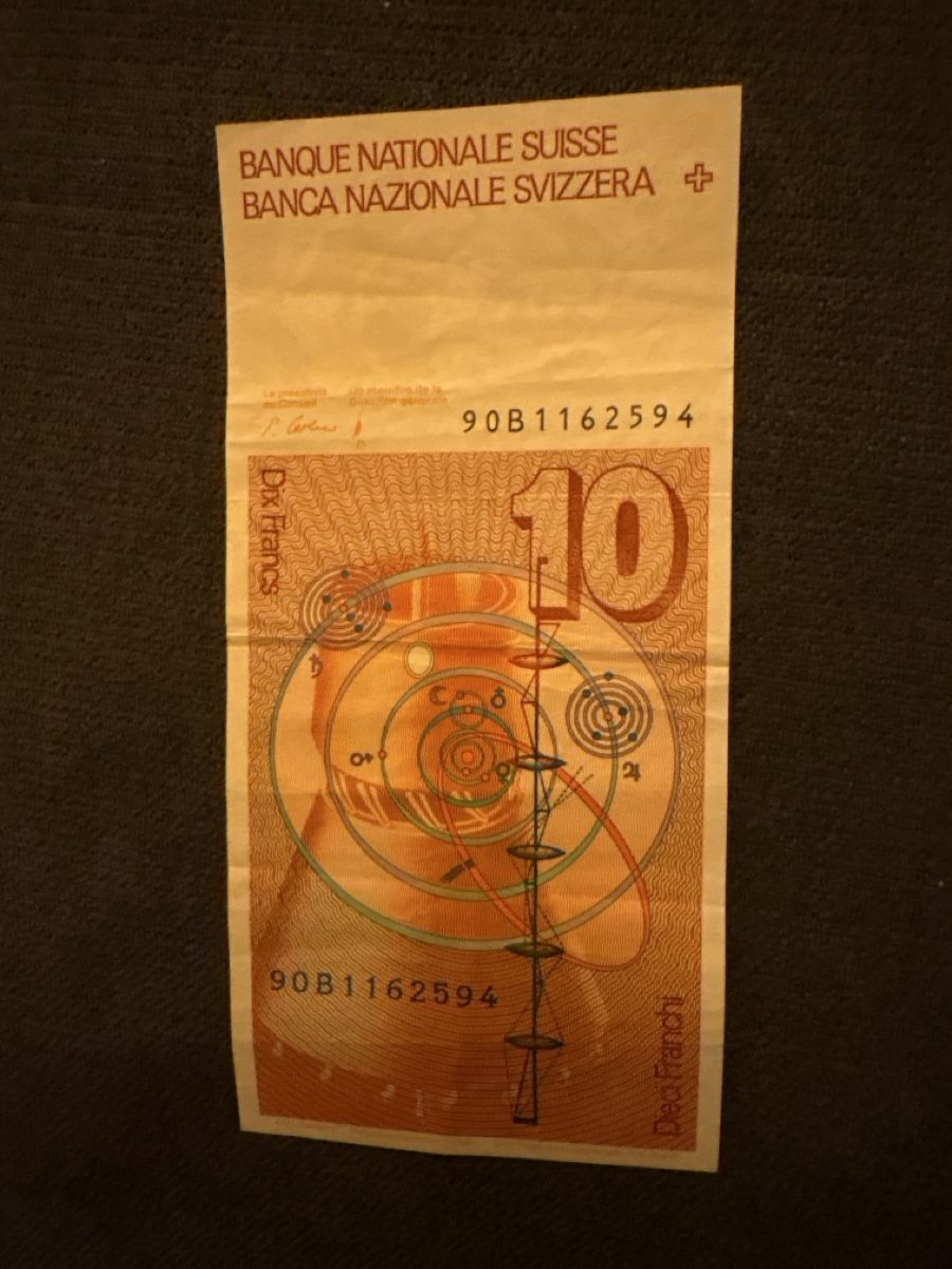 Banknoten: Alte schweizer Banknote 10.- – Gebraucht aus Latterbach von eselin23 1
