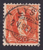 66D, Stehende Helvetia mit Vollstempel LYSS BE