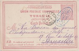 Aleppo 1896, Postkarte nach Bruxelles, gute Destination