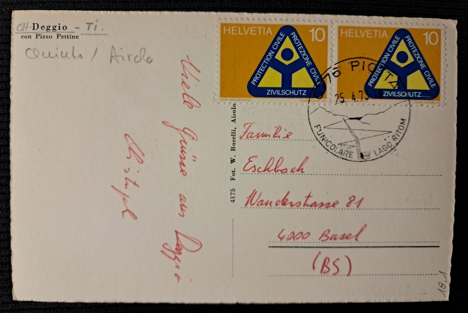 Ansichtskarten: DEGGIO 1973 – Gebraucht aus Ponto Valentino von giorgia06 1