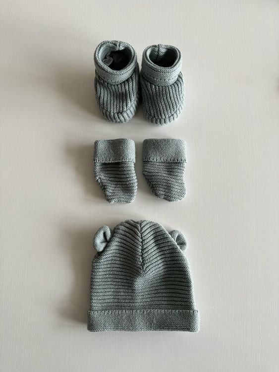 2 Sets Baby Mütze Und Handschuhe - Mit Süßen Bärenohren Für 0-6 Monate