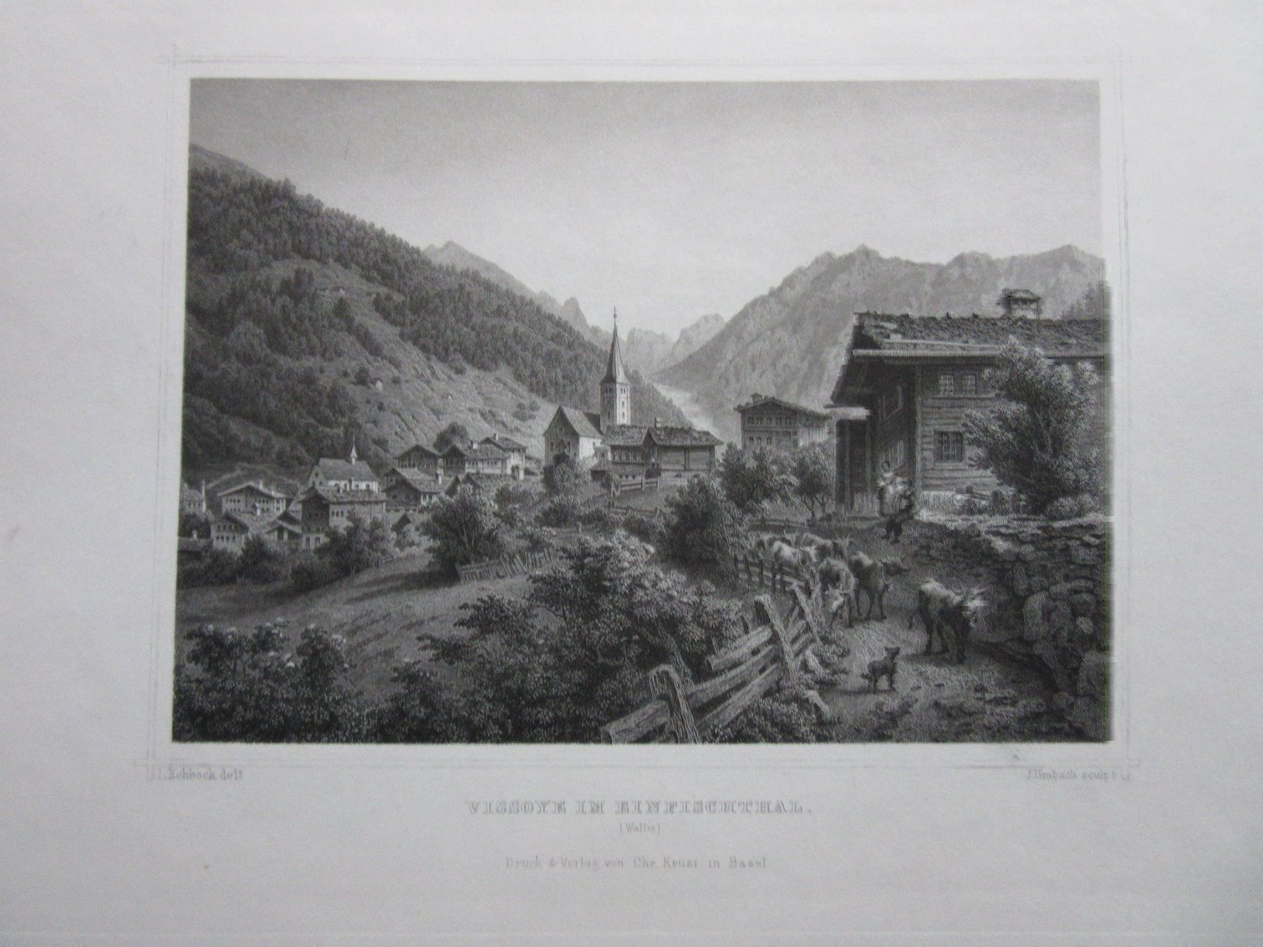 Incisioni: EINFISCHTHAL WALLIS STAHLSTICH – Usato da Gersau venduto da grafik-kunst 1