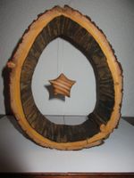 Holz Skulptur Eiförmig Hohlkörper mit Stern (Div. Artikel)